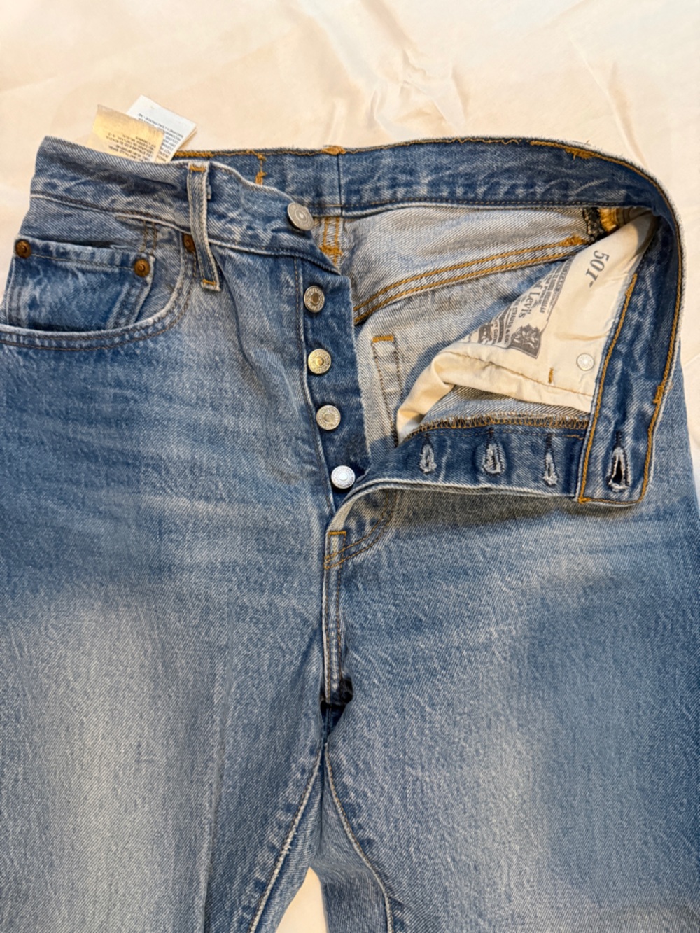Levi's Light Blue Straight-Leg Jeans with Button Fly